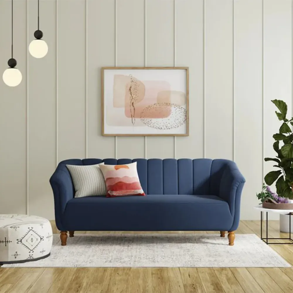 WallMantra Bianca 3 Seater Sofa in Navy Blue
