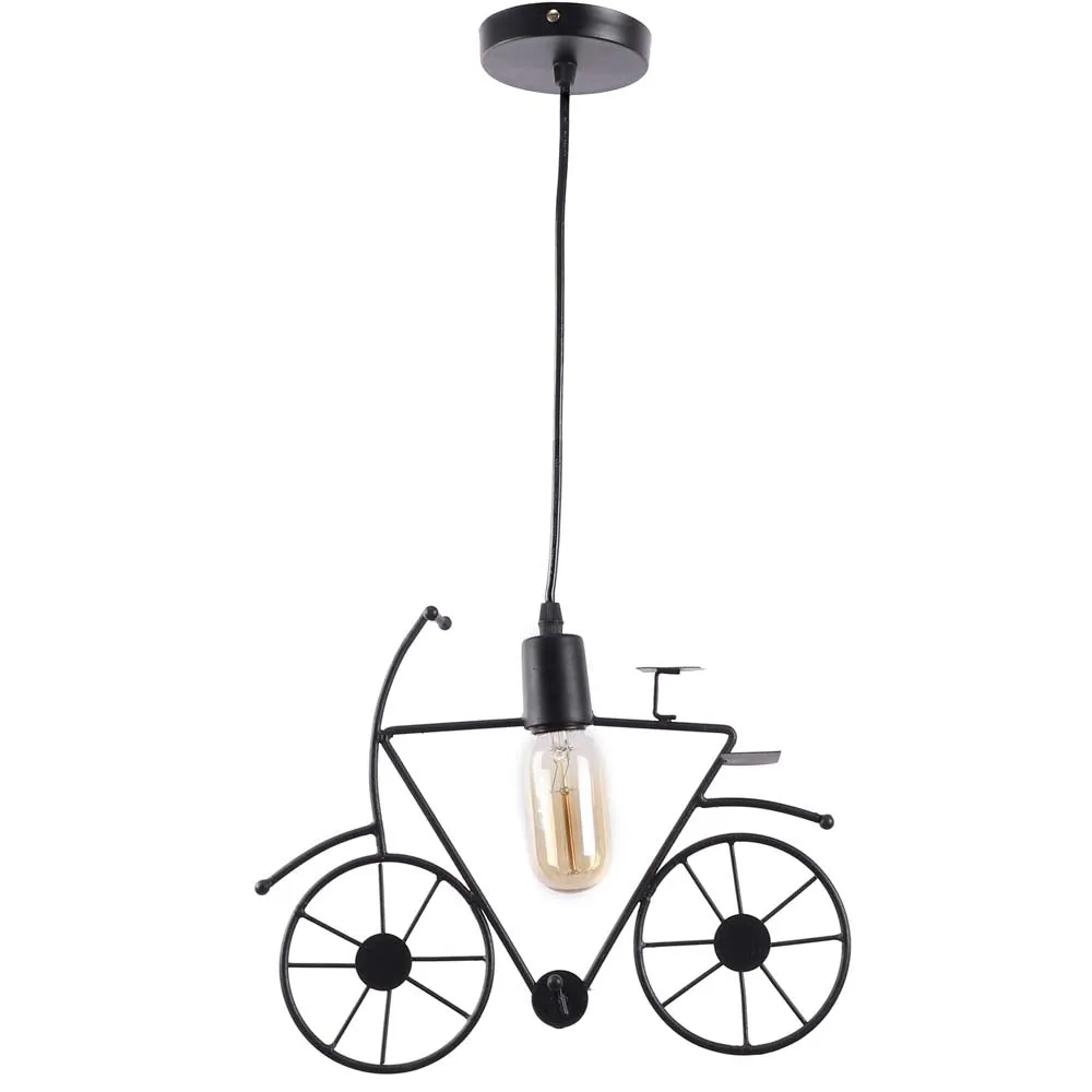 Bicycle Designer Black Single Hanging Light