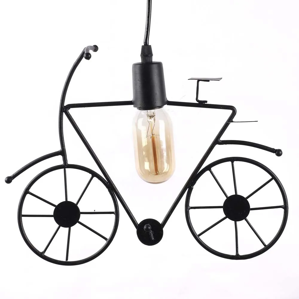 Bicycle Designer Black Single Hanging Light