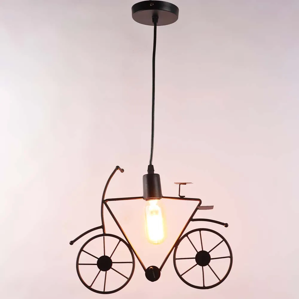 Bicycle Designer Black Single Hanging Light