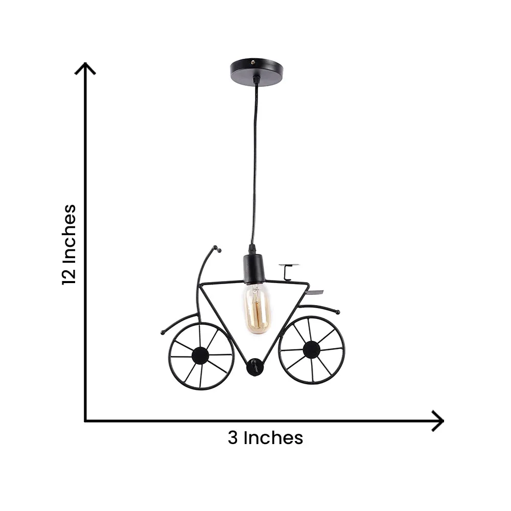 Bicycle Designer Black Single Hanging Light