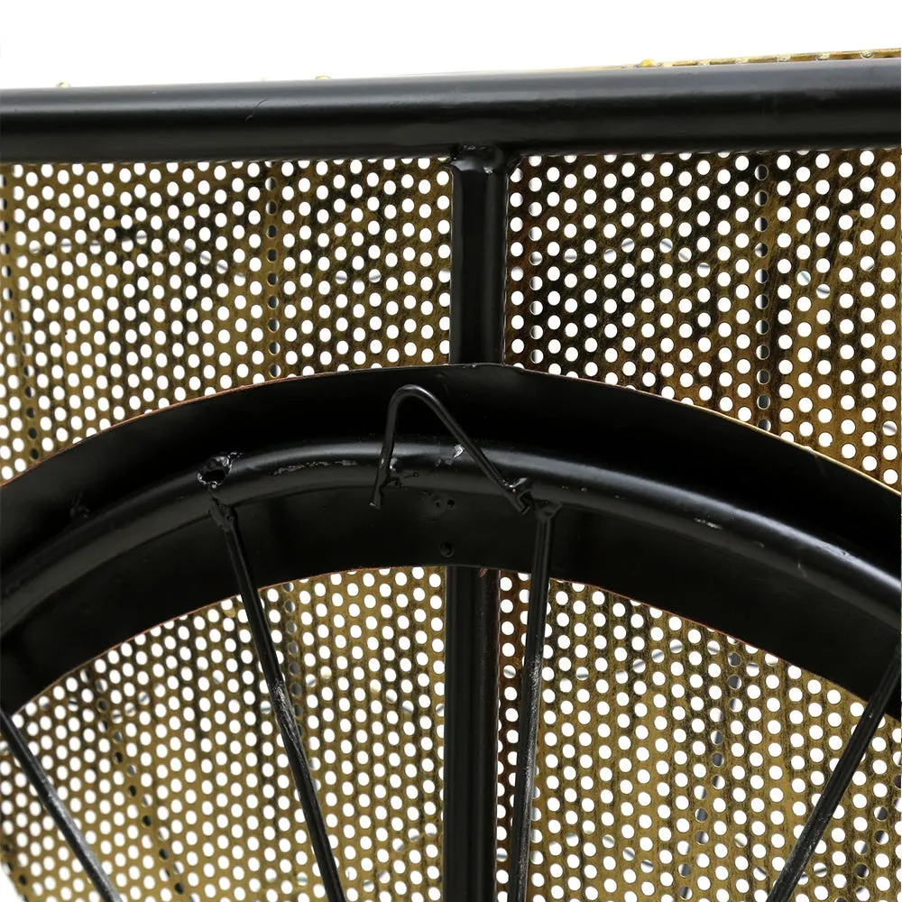 Bicycle with Basket Metal Wall Art Decor for Living Area/Bedroom