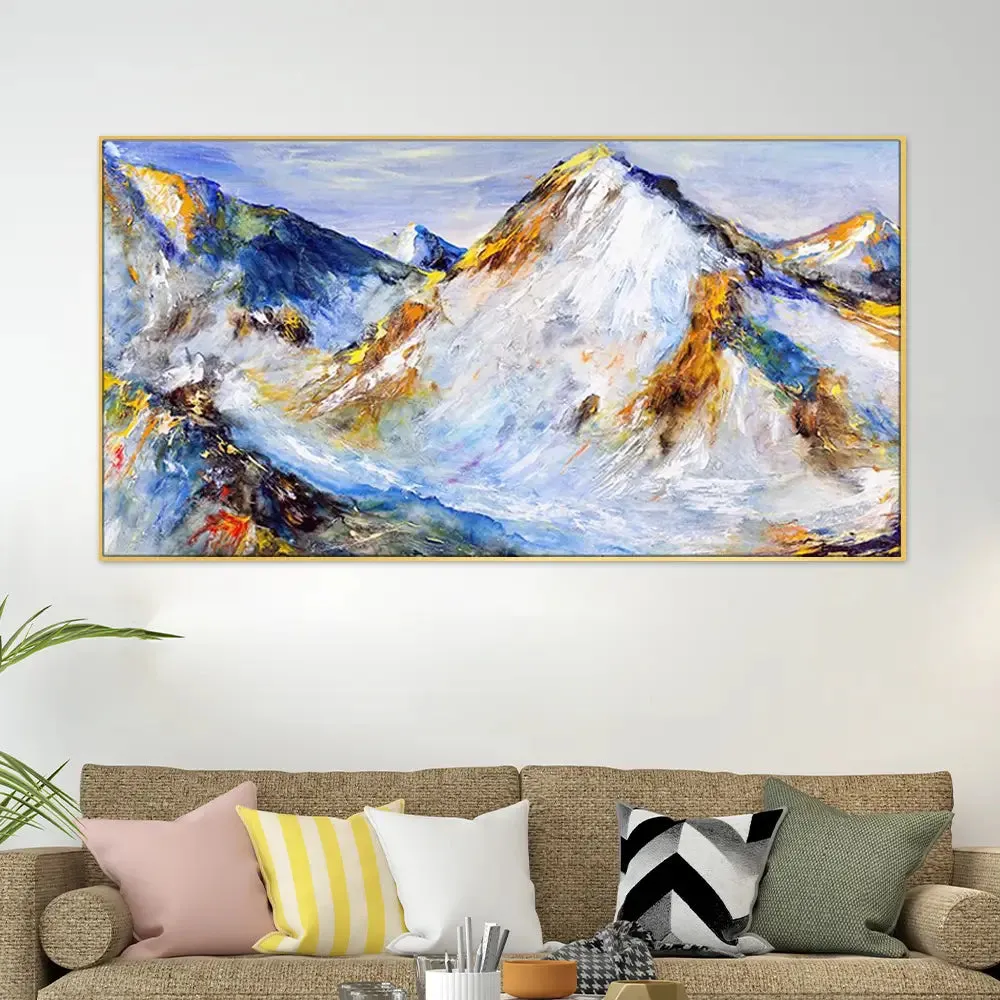 Big Panoramic Beautiful Abstract Canvas Painting With Frame