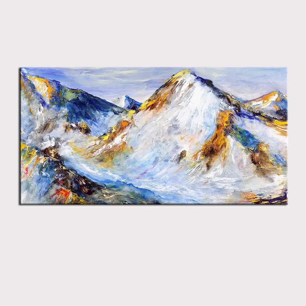 Big Panoramic Beautiful Abstract Canvas Painting With Frame