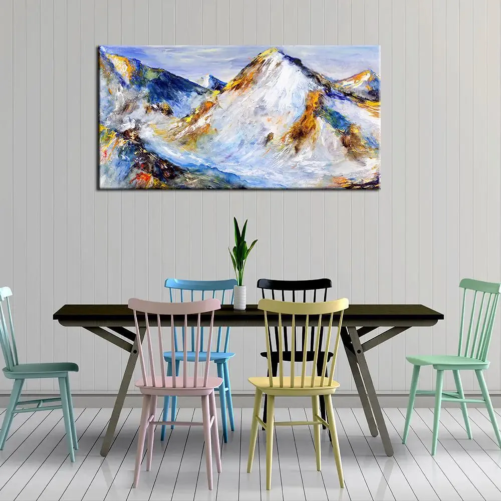 Big Panoramic Beautiful Abstract Canvas Painting With Frame