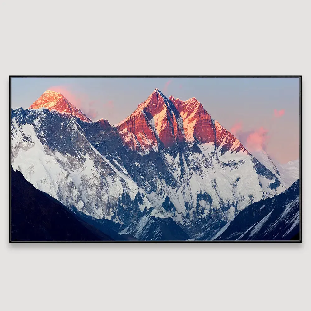 Big Panoramic Beautiful Everest And Lhotse At Sunset Canvas Painting With Frame