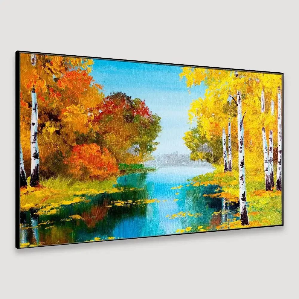 Big Panoramic Beautiful Scenery Canvas Painting With Frame