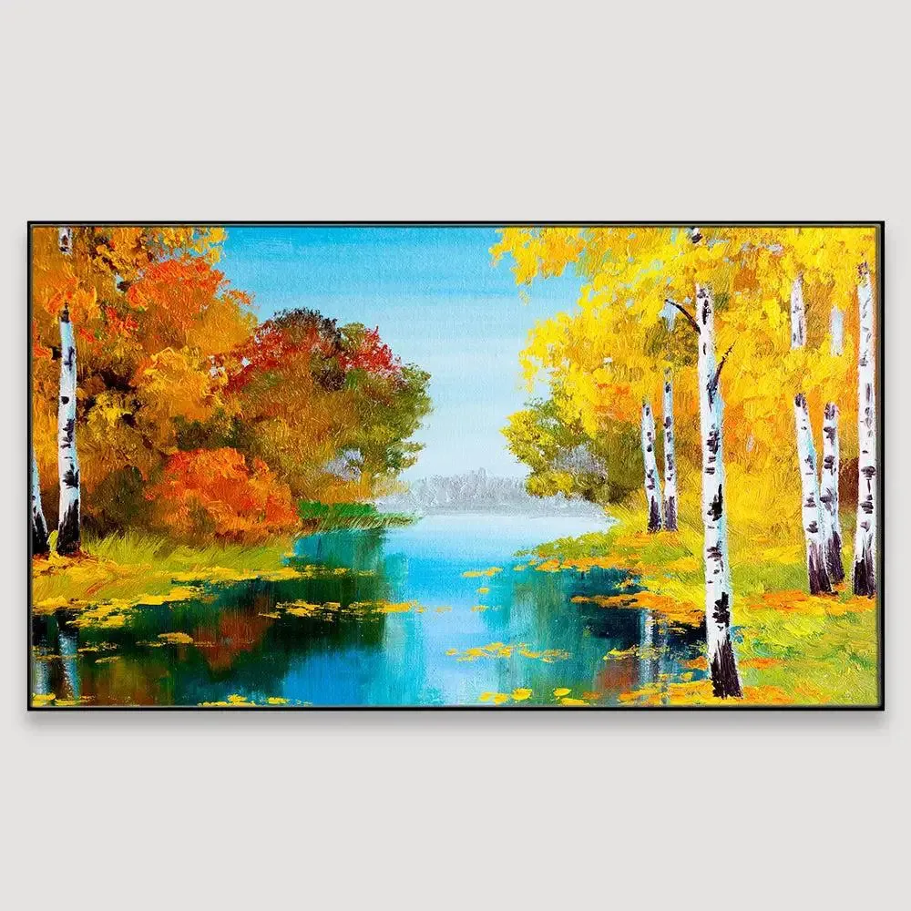 Big Panoramic Beautiful Scenery Canvas Painting With Frame