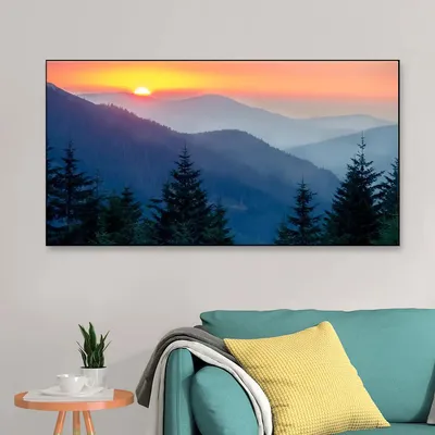 Big Panoramic Beautiful Sunrise Canvas Painting