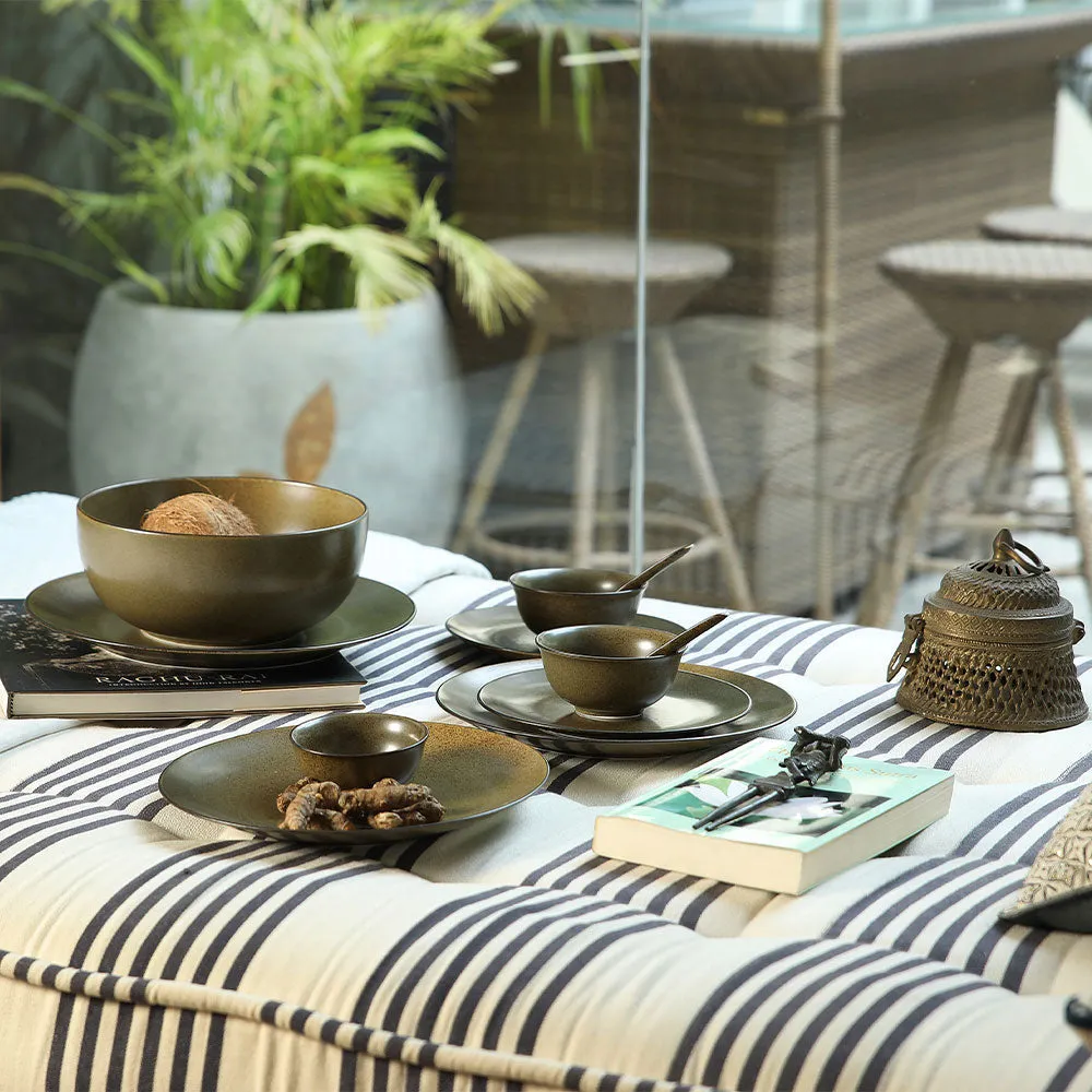 Bio Matte Mud Motif Dinner Set Of 18