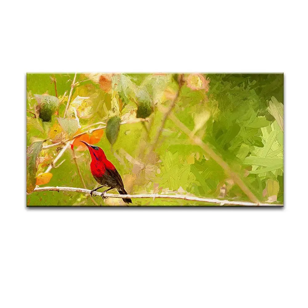 Bird with Nature Canvas Printed Painting With Wood Frame