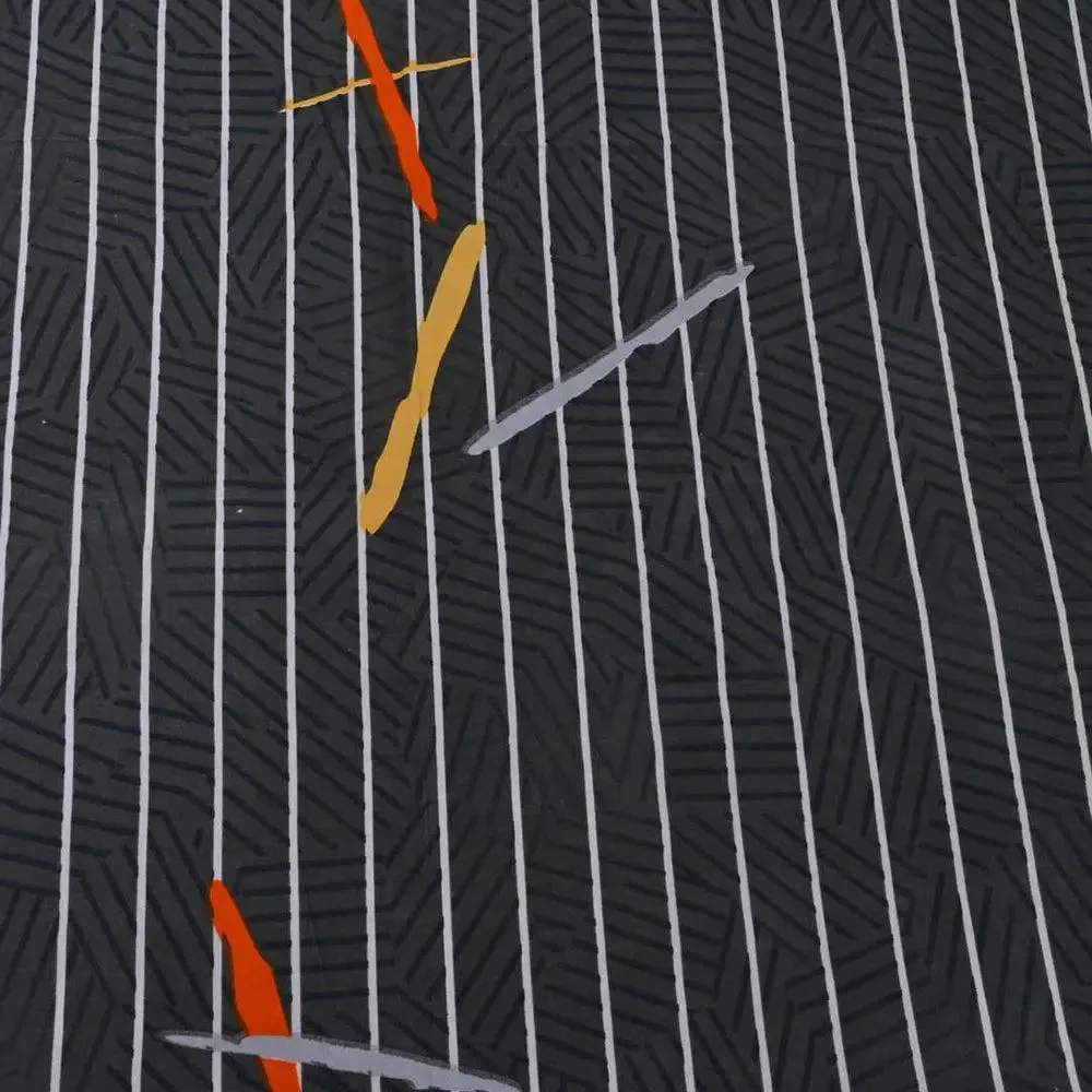 Black Abstract Colorful Printed Cotton Double Bedsheet With 2 Pillow Covers