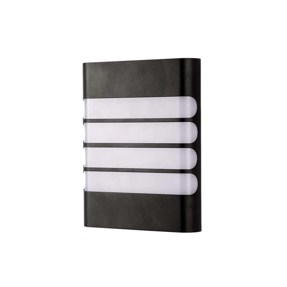 Black Aluminium And Glass Outdoor Led Lighting Single Piece