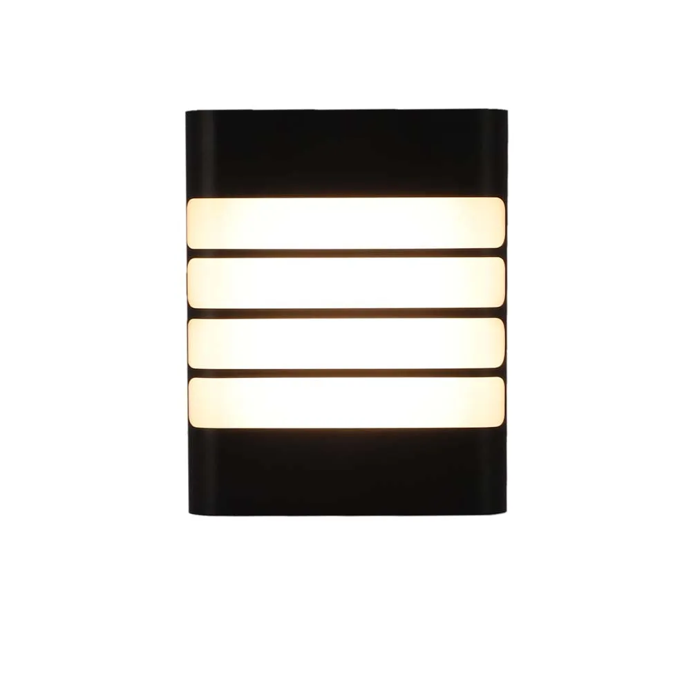 Black Aluminium And Glass Outdoor Led Lighting Single Piece