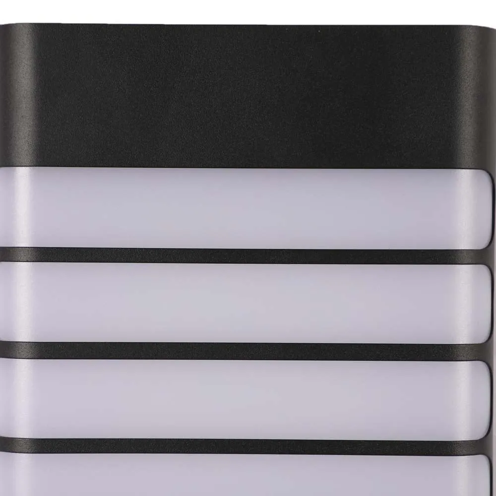 Black Aluminium And Glass Outdoor Led Lighting Single Piece