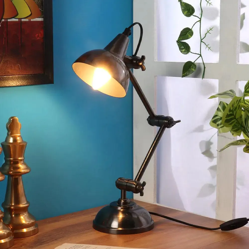 Black Aluminium Modern Flexible Study Lamp