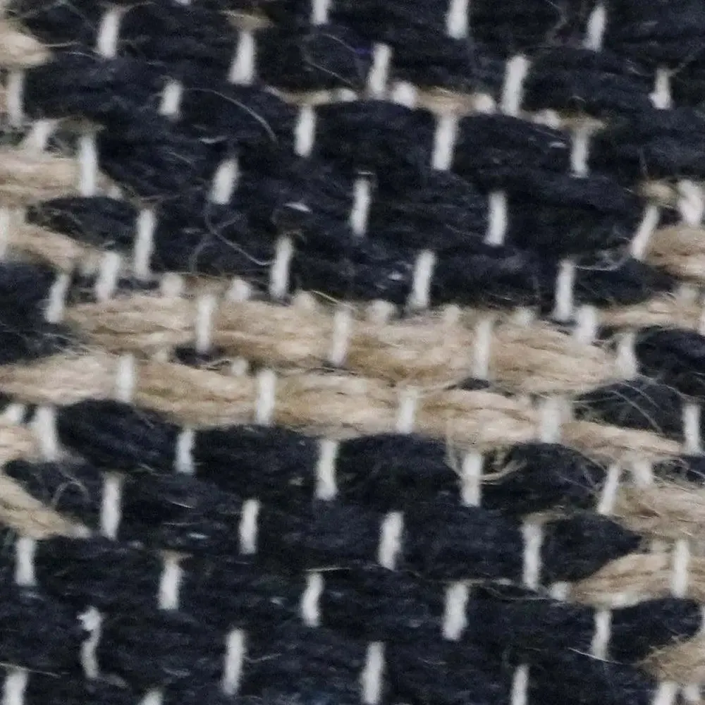 Black Beehive Pattern Jute & Cotton Area Rug (2 X 3)ft Single Piece