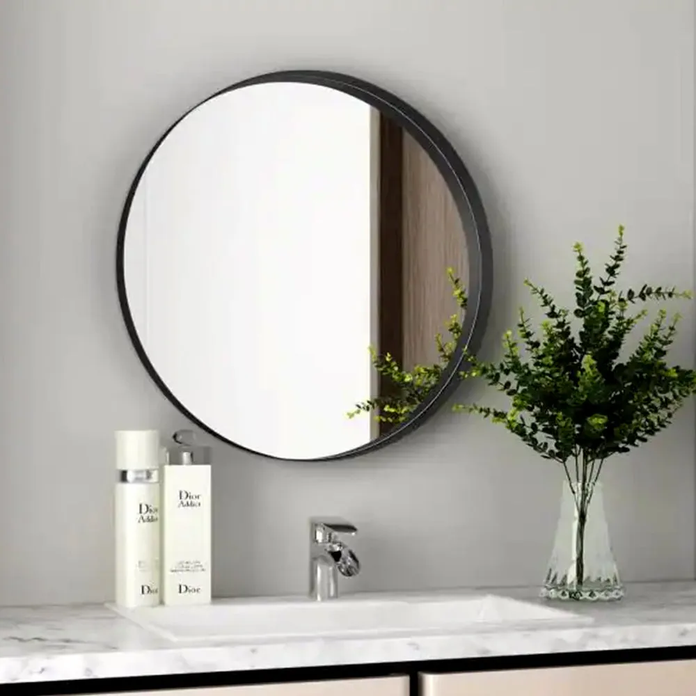 Black Bordered Designer Metal Wall Mirror