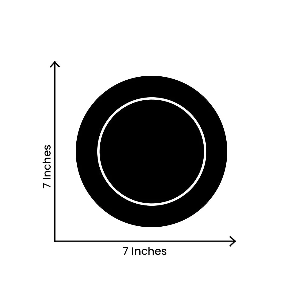 Black Bordered Matte White Ceramic Side Plates Set Of 4