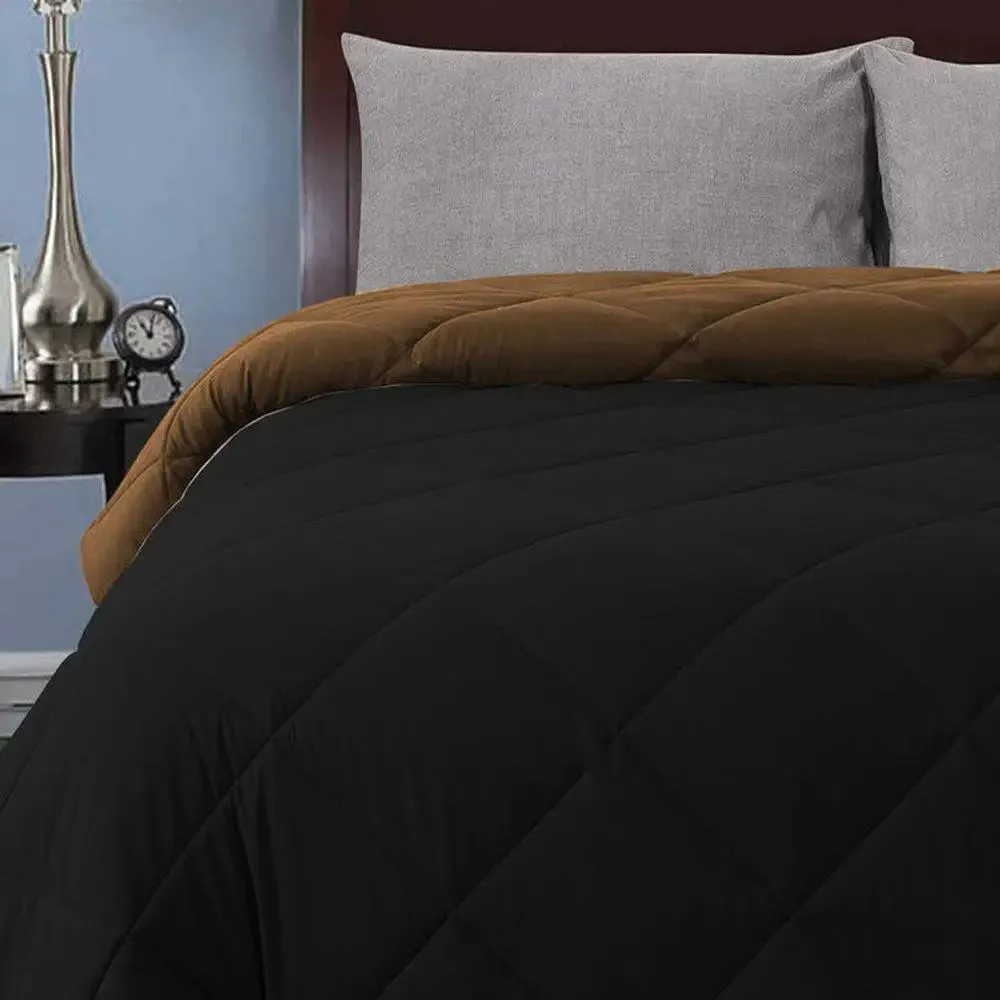 Black & Brown Quilted Single Bed Comforter