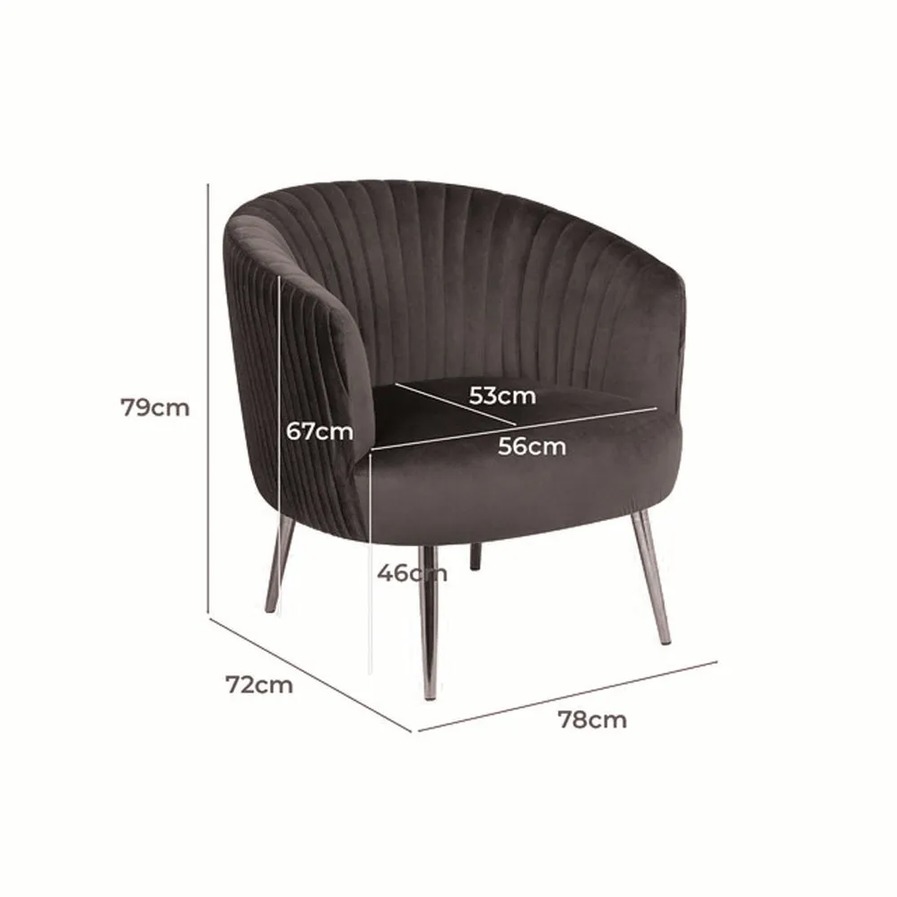Black Cocooned Velvet Lounge Chair