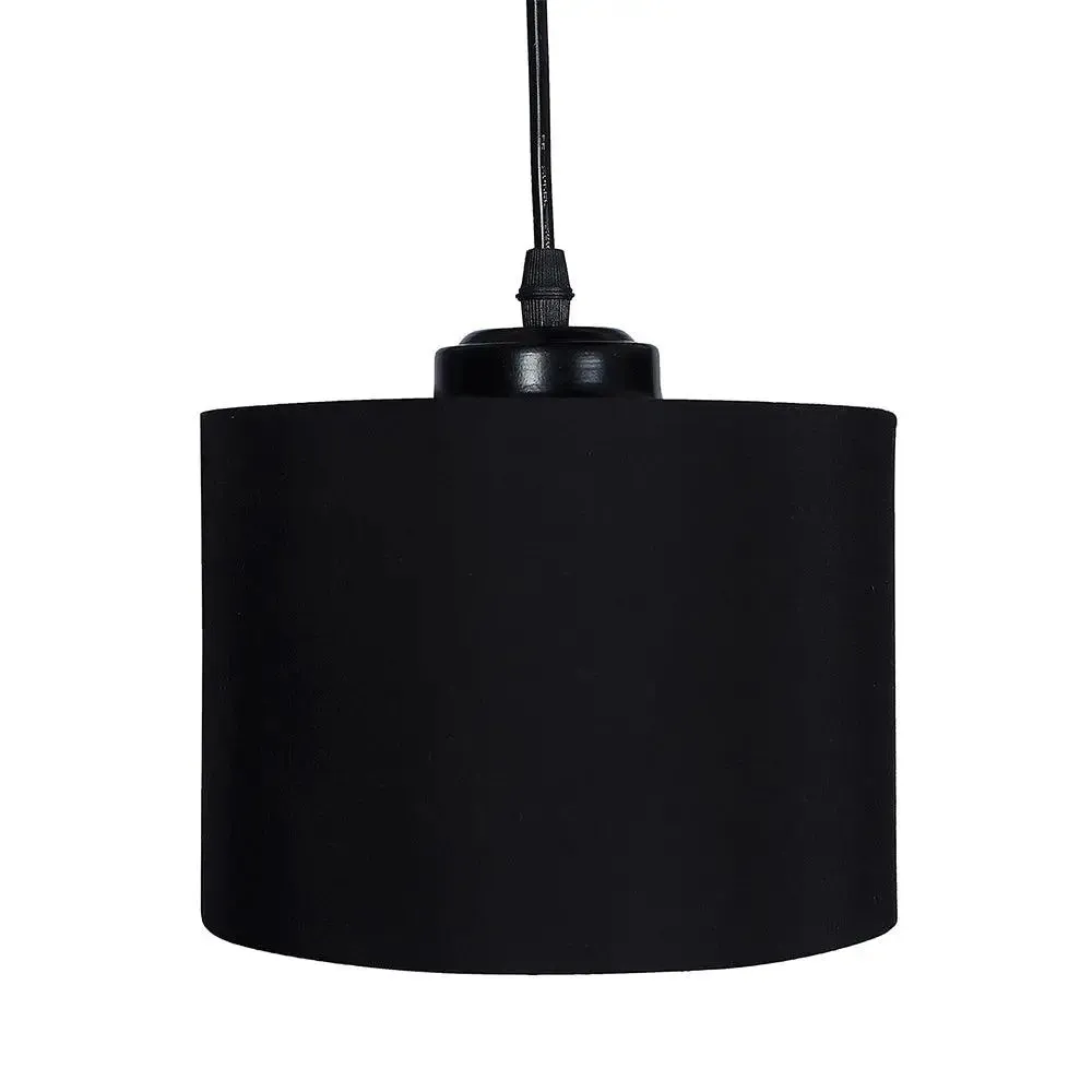 Black Cotton Drum Cluster Hanging Light