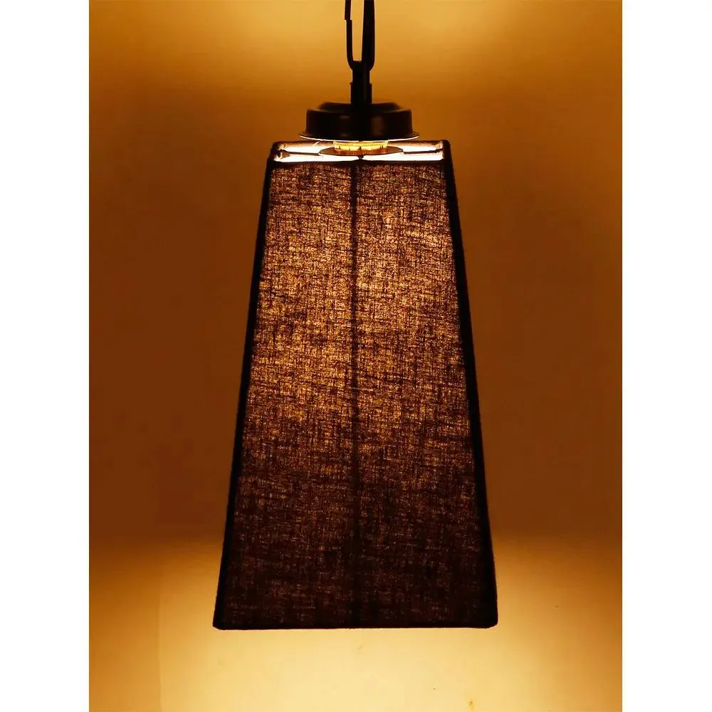 Black Cotton Pyramid Hanging Lamp