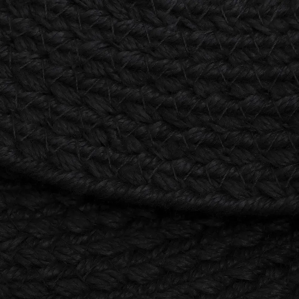 Black Cotton Round Placemat Set Of 2