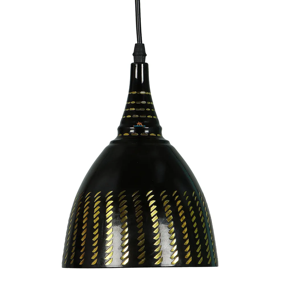 Black Designer Metal Hanging Light (Silver, Pack of 1)