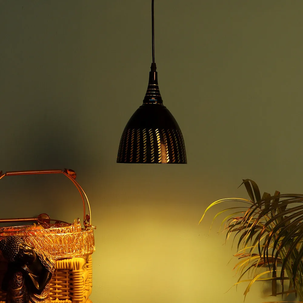 Black Designer Metal Hanging Light (Silver, Pack of 1)