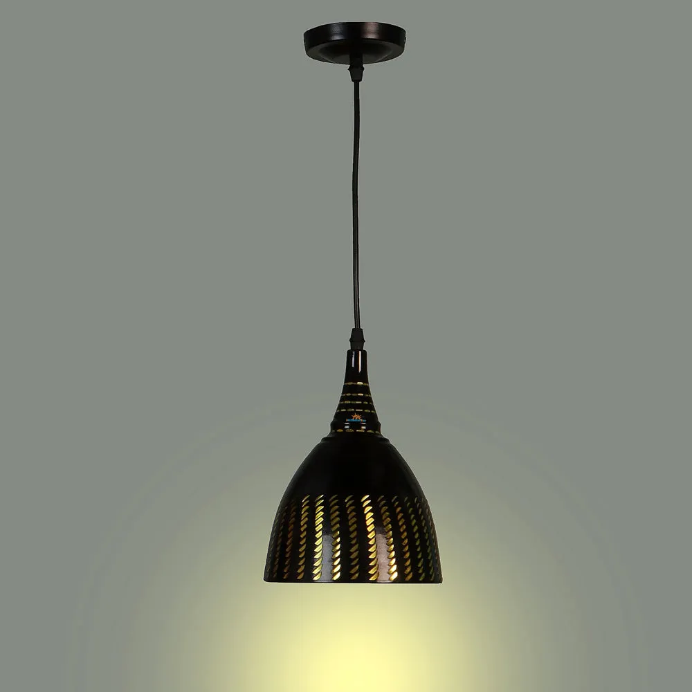 Black Designer Metal Hanging Light (Silver, Pack of 1)