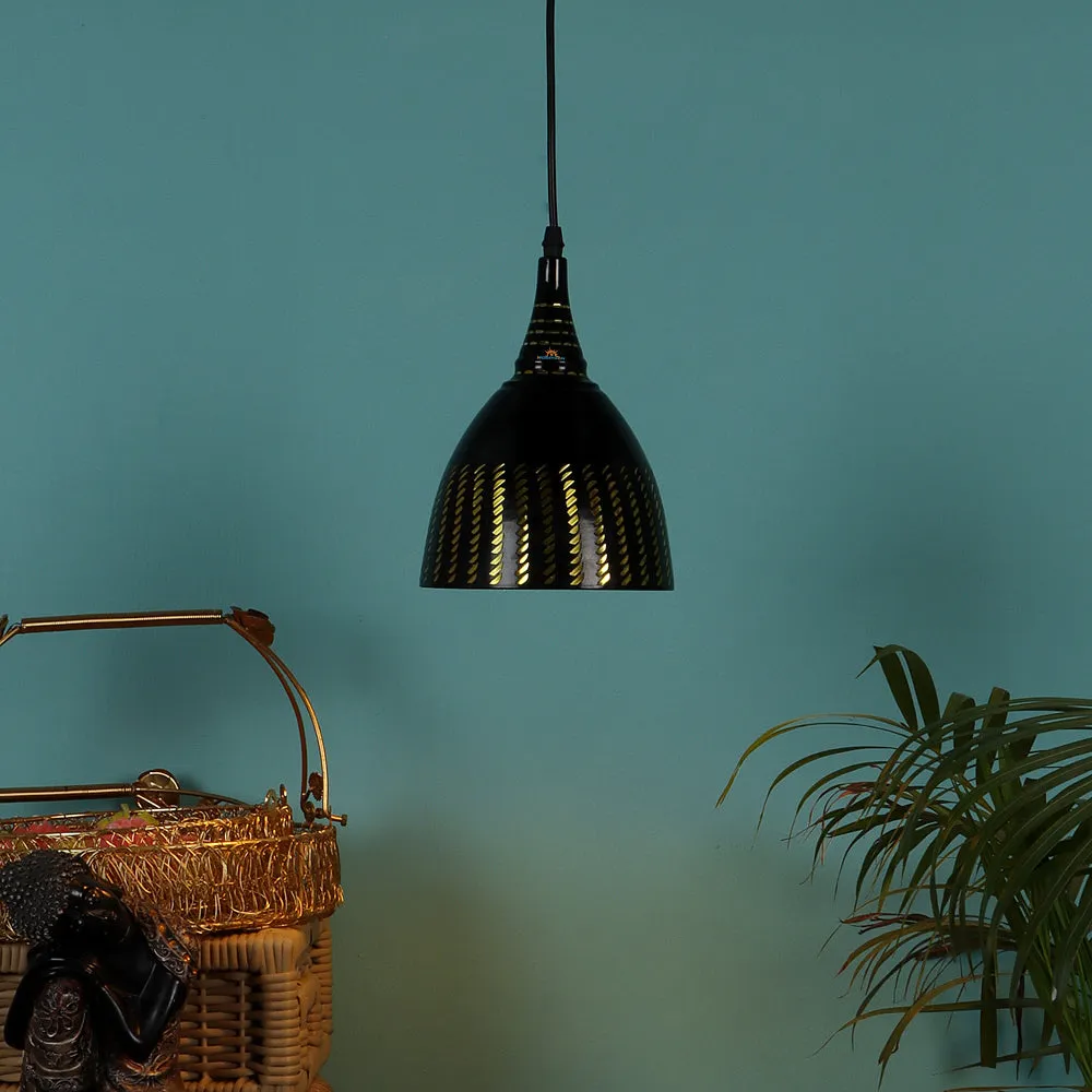 Black Designer Metal Hanging Light (Silver, Pack of 1)