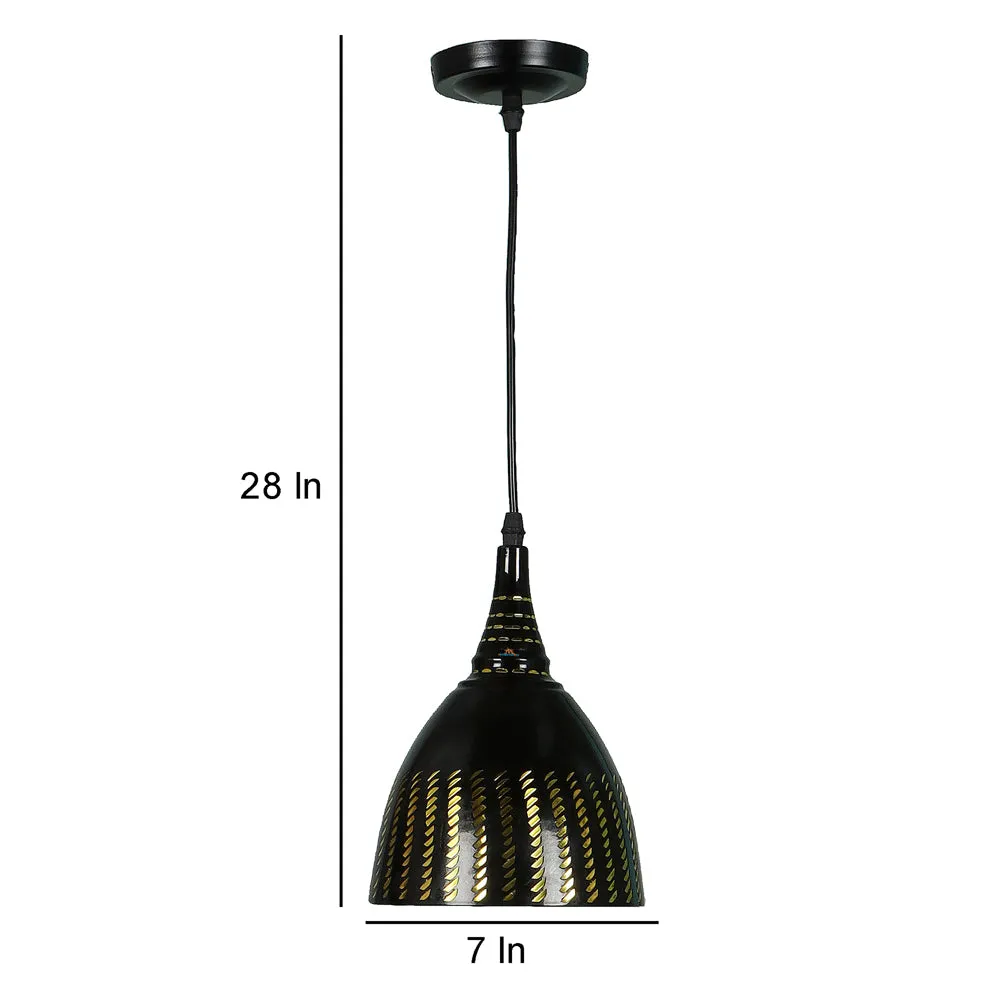 Black Designer Metal Hanging Light (Silver, Pack of 1)