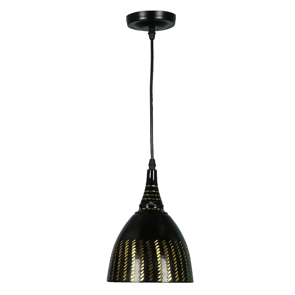 Black Designer Metal Hanging Light (Silver, Pack of 1)