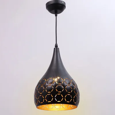 Black Finish Designer Hanging Light (Bulb not included)