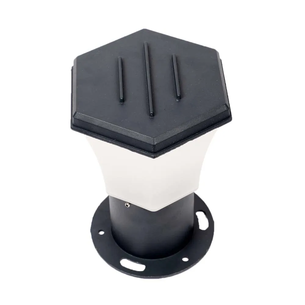 Black Framed Bright White Outdoor Gate Light Single Piece