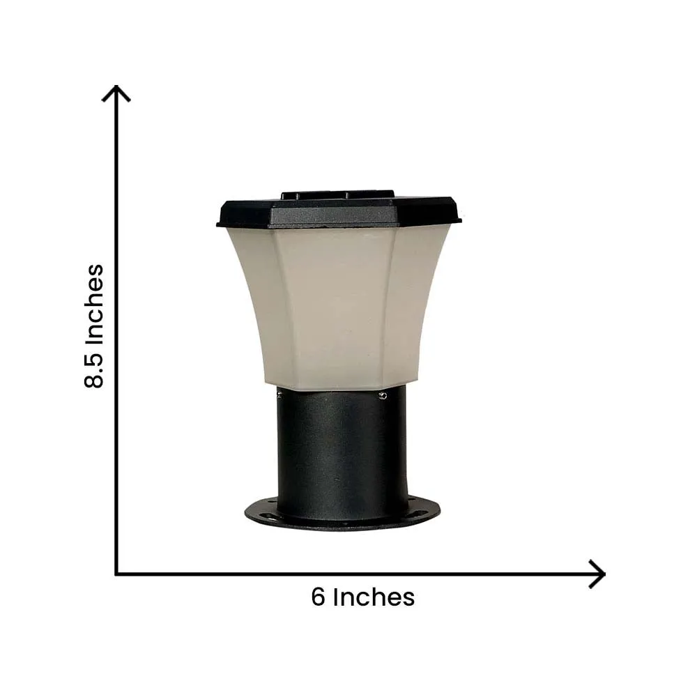 Black Framed Bright White Outdoor Gate Light Single Piece