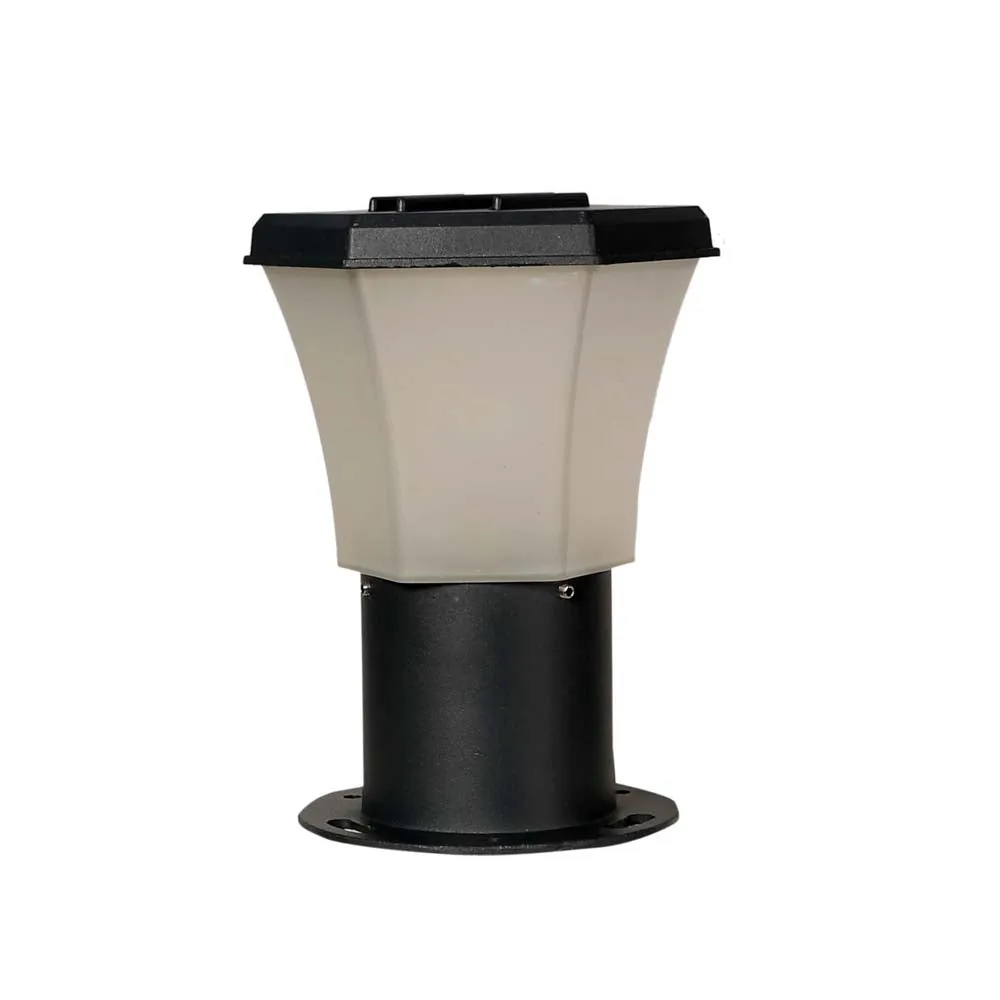 Black Framed Bright White Outdoor Gate Light Single Piece