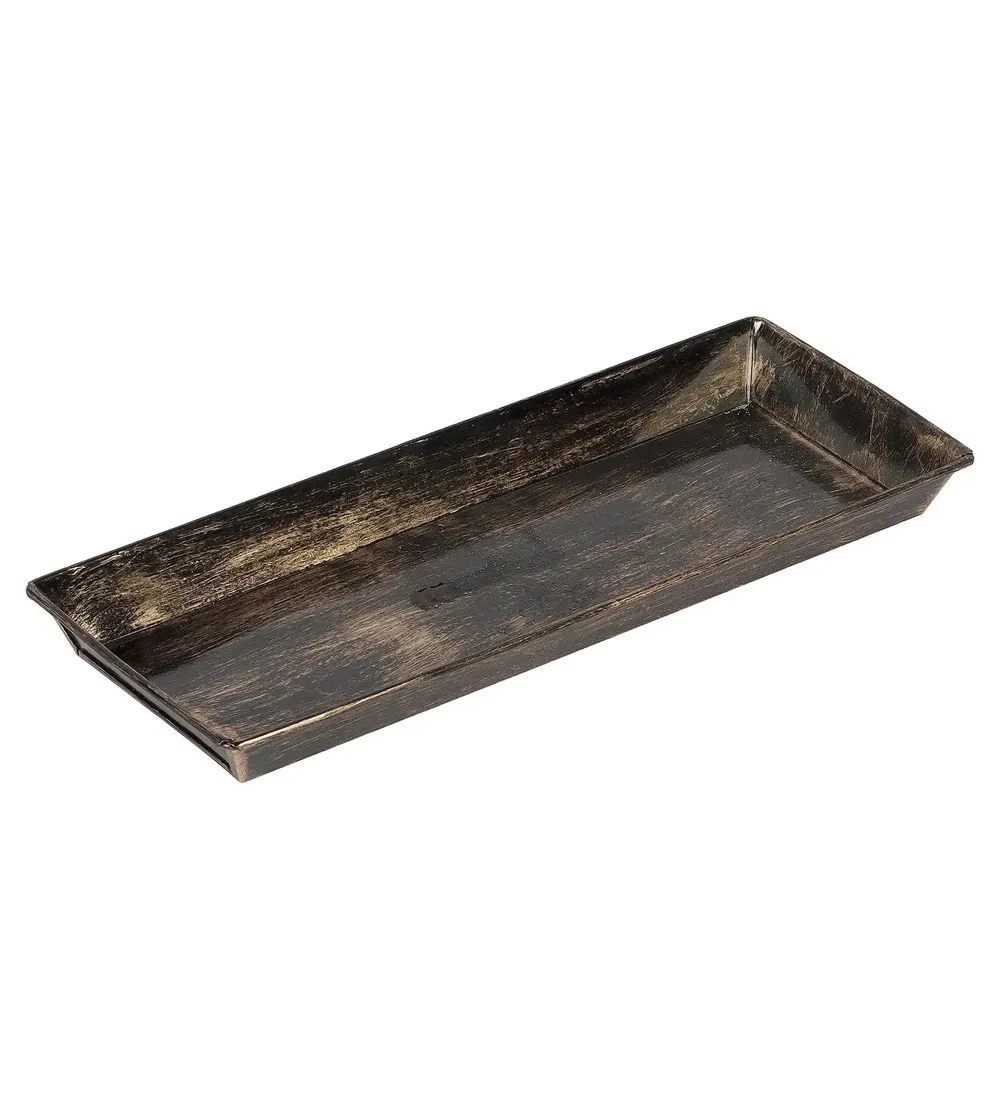 Black & Gold Metal Table Planters with Tray (Set of 4)