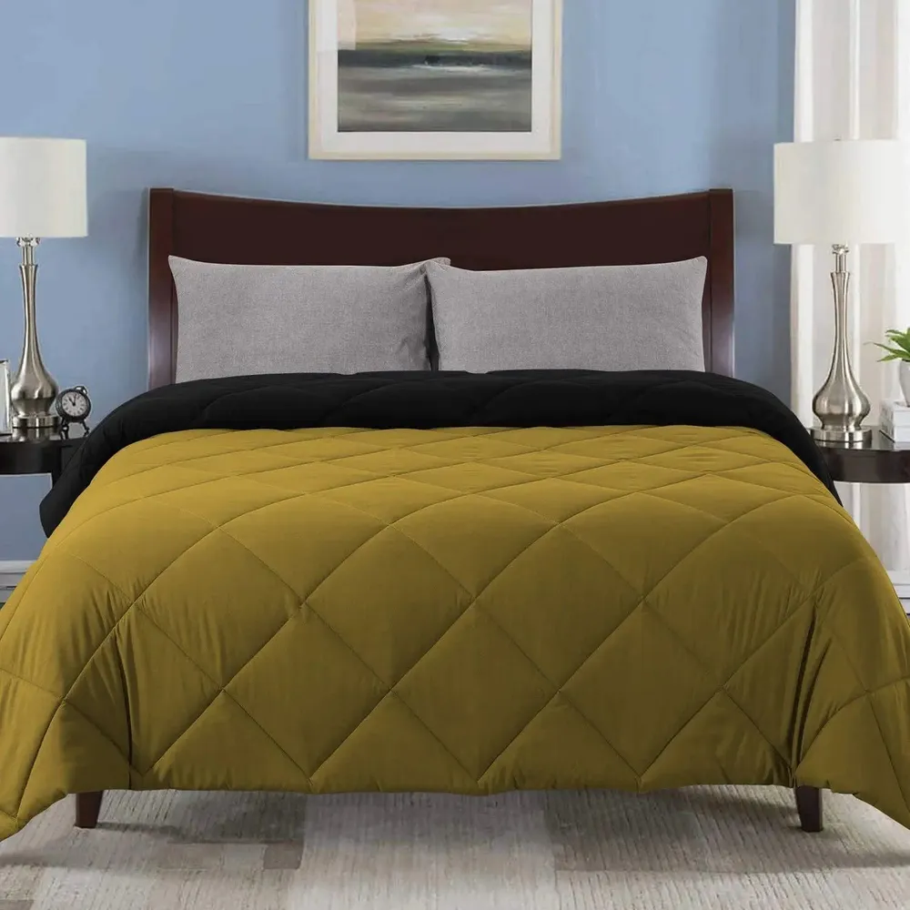 Black & Green Quilted Single Bed Comforter