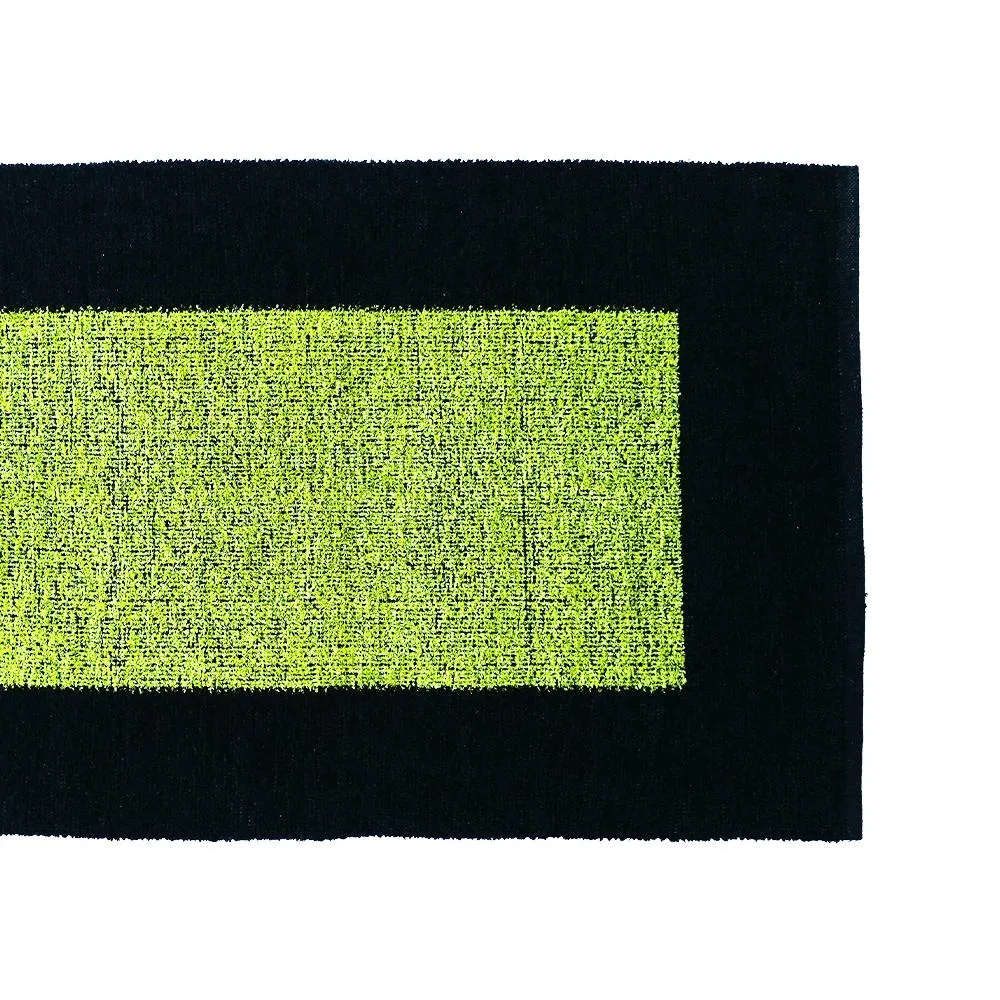 Black & Green Vibrant Hand Braided Rug