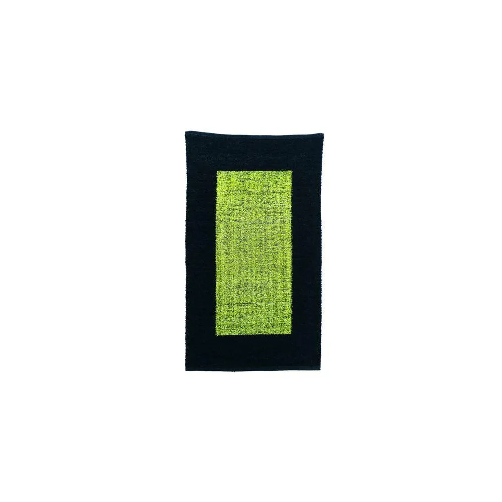 Black & Green Vibrant Hand Braided Rug