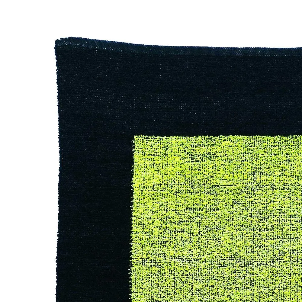 Black & Green Vibrant Hand Braided Rug