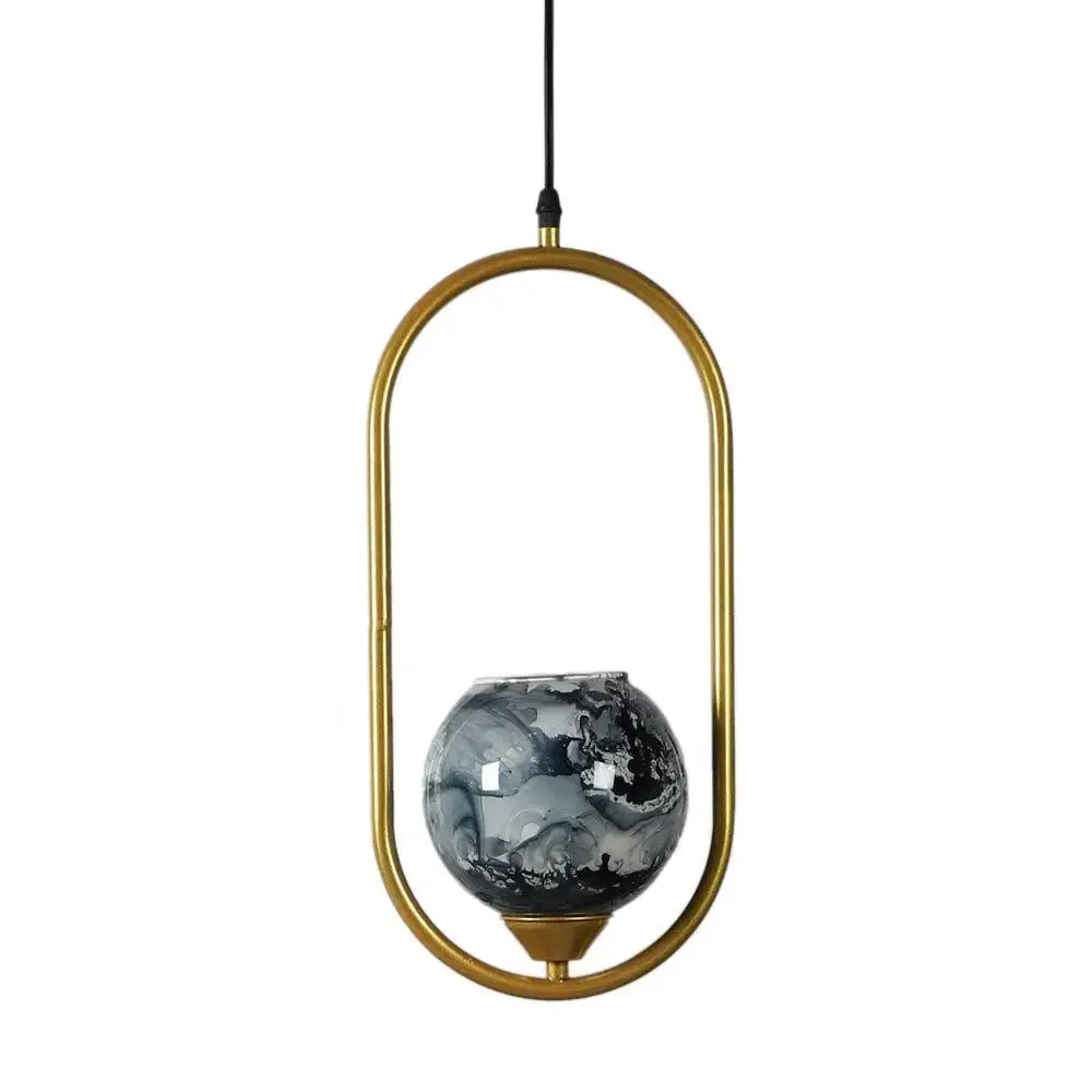 Black & Grey Splashed Cutdoom Capsule Hanging Light