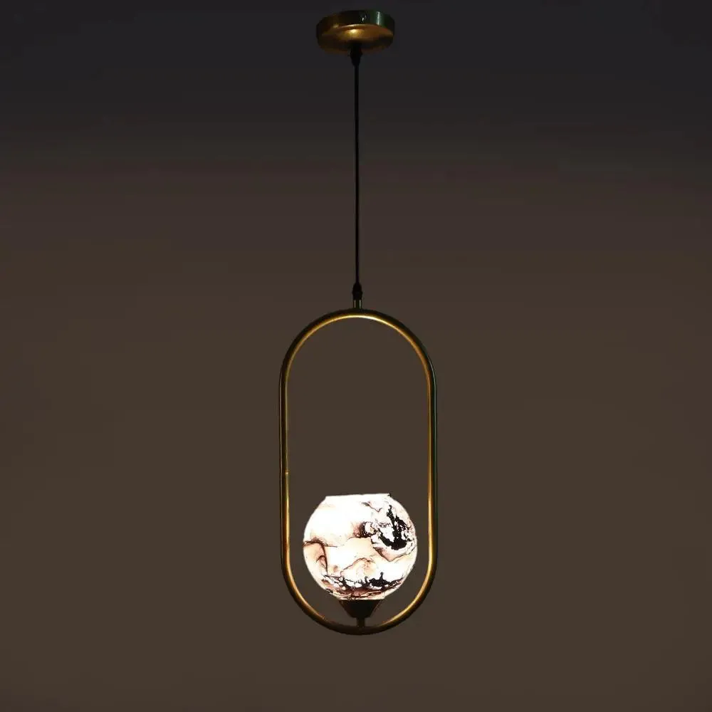 Black & Grey Splashed Cutdoom Capsule Hanging Light