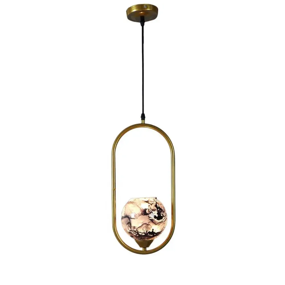 Black & Grey Splashed Cutdoom Capsule Hanging Light