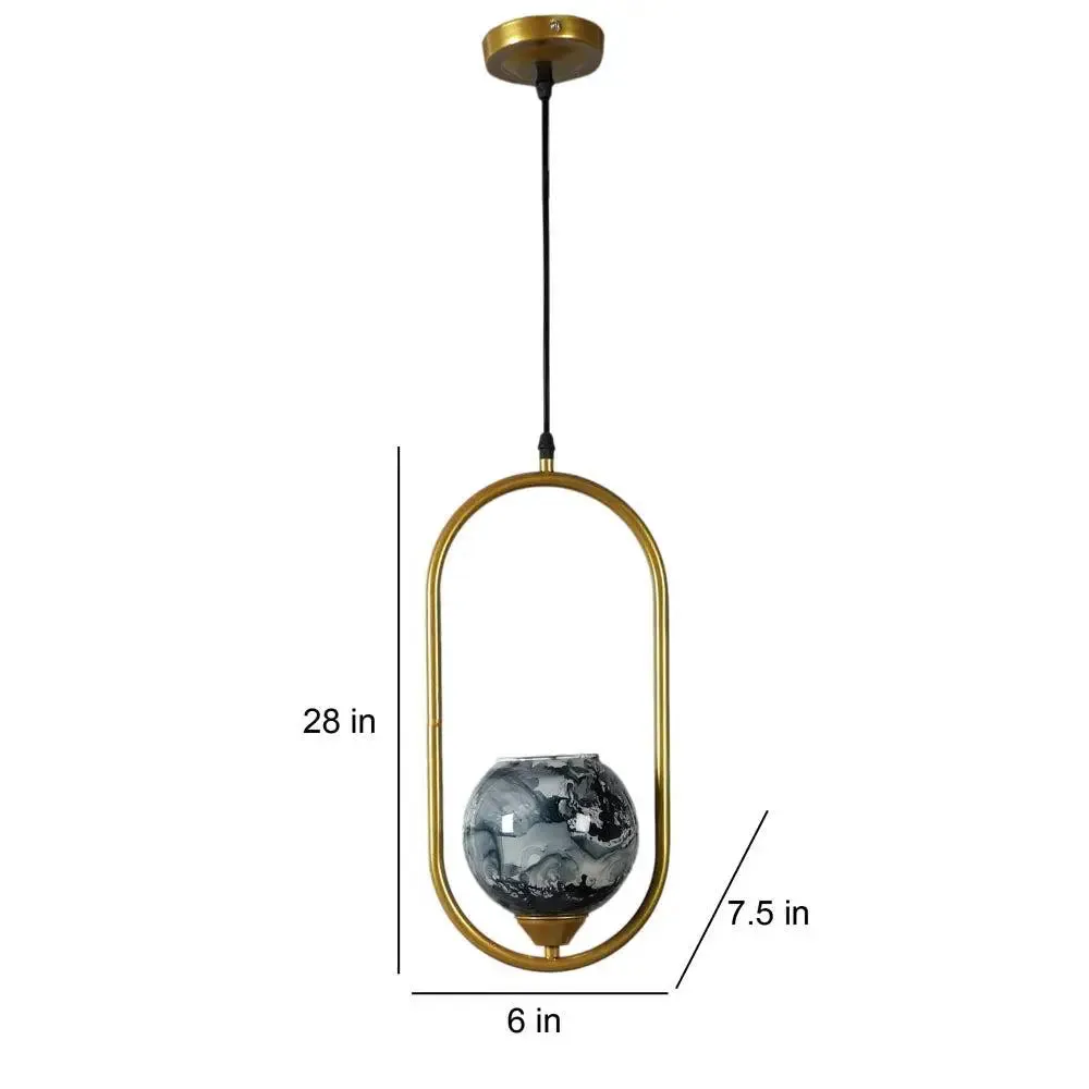 Black & Grey Splashed Cutdoom Capsule Hanging Light