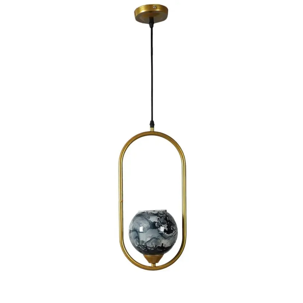 Black & Grey Splashed Cutdoom Capsule Hanging Light
