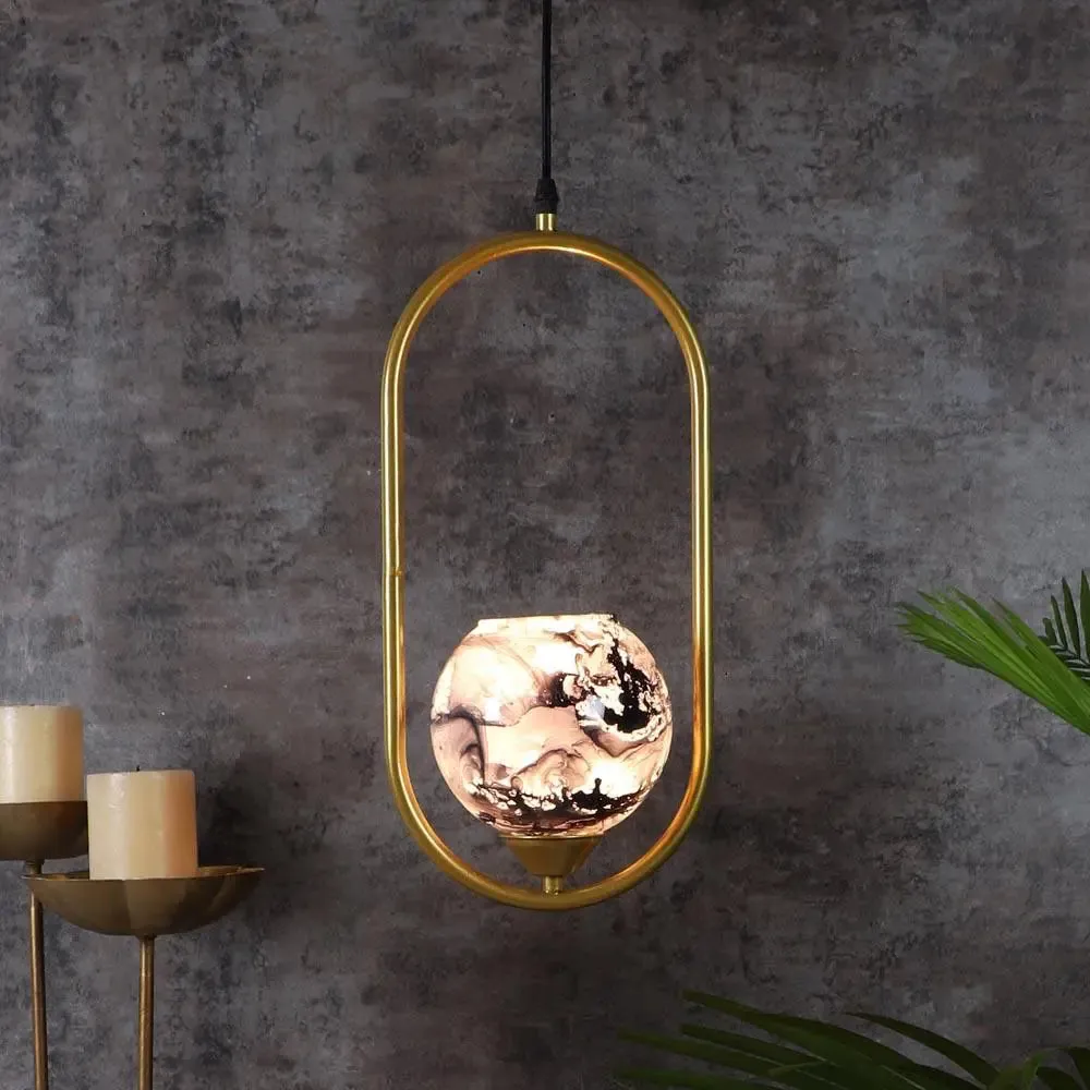 Black & Grey Splashed Cutdoom Capsule Hanging Light