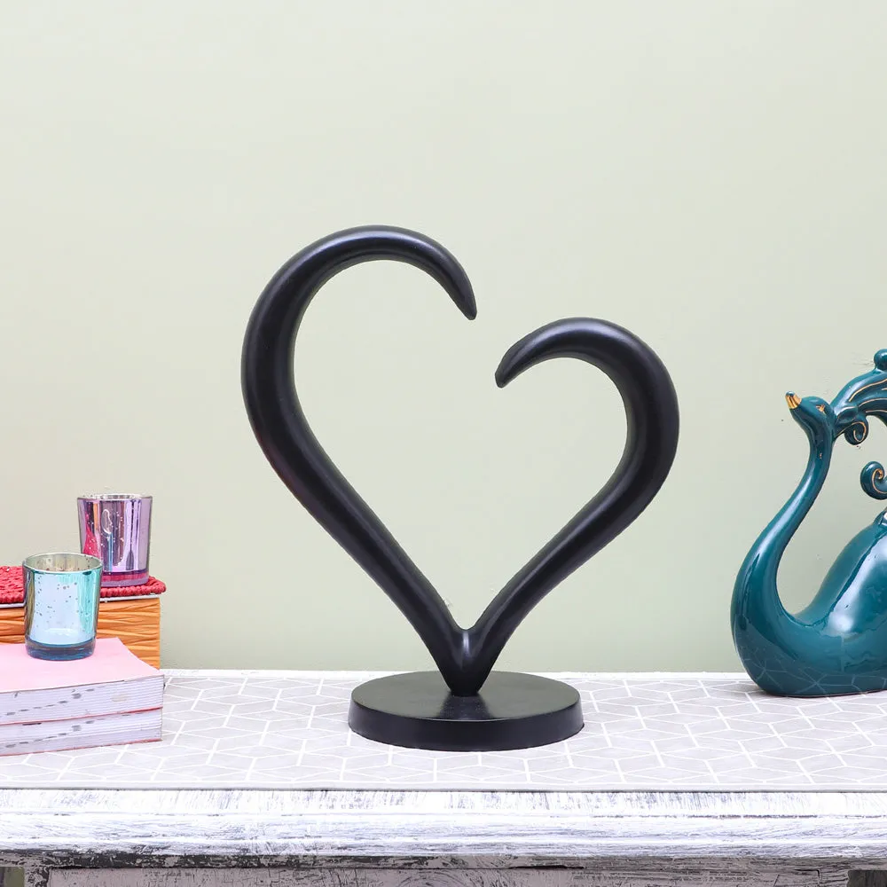 Black Heart Metal Sculpture